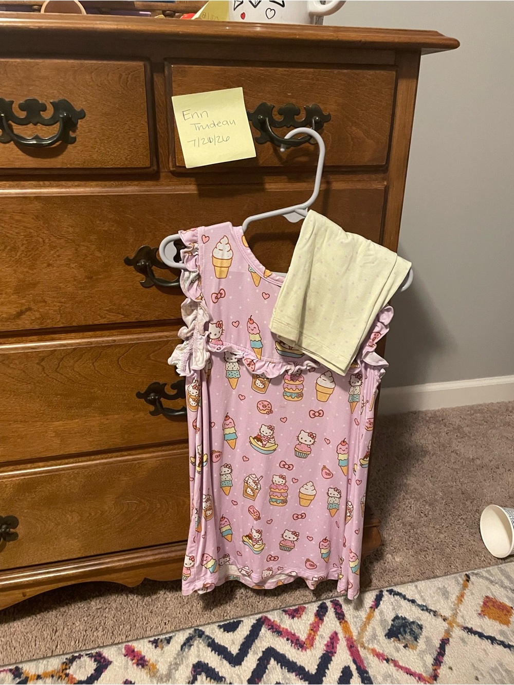 Junebug Bamboo Sprinkle Swirls Tank dress and shorts